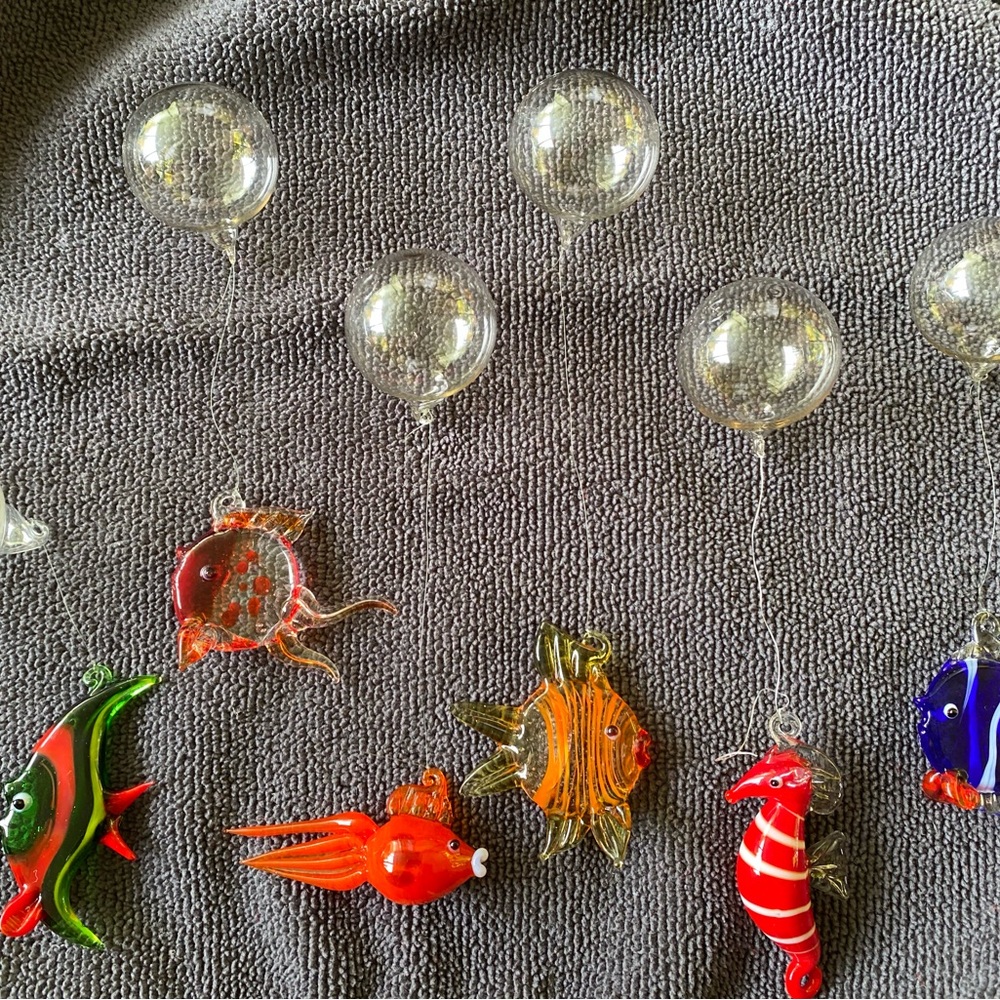 Vintage glass fish set of 5